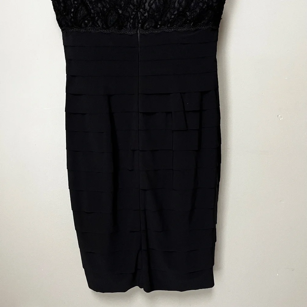 JONES WEAR Black Lace Tiered Dress/Size 4 - Picture 7 of 14
